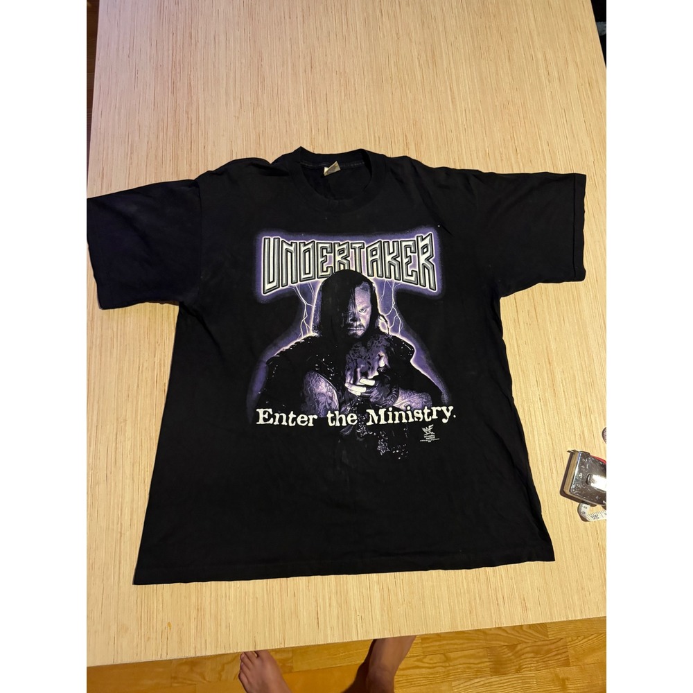 Vintage 1998 Undertaker Enter the Ministry WWF T-Shirt Lord of Darkness XL 37